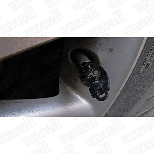 uxcell® 4 Pcs Black Metal Grenade Shaped Tire Valve Caps for Auto Car Automotive, Tires & Wheels, Accessories & Parts