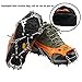 Uelfbaby 19 Teeth Micro spikes Footwear Ice Traction System Safe Protect for Walking, Jogging, or Hiking on Snow and Ice(19 Spikes/ Orange)