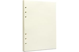 MOZANO A5 Dot Grid Filler Paper, 6-Hole Punched, 100GSM Dotted Loose-Leaf Paper and Planner Inserts for Planners, Meeting Notes, and Bullet Journals,80 Sheets/160 Pages