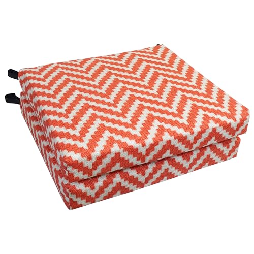 Blazing Needles Square Outdoor Chair Cushion, 20 x 19, Weiland Persimon 2 Count