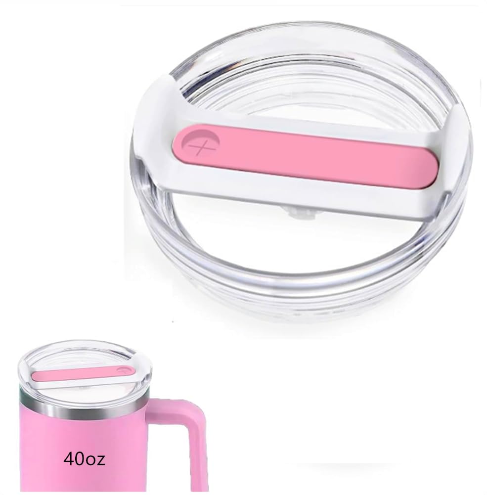 Photo 1 of 40 oz tumbler lid replacement Fit for Stanley Cup,Clear Replacement Lids Fit for Stanley Travel Tumbler, stanley cup lid replacement 40 oz, Stanley Cup Accessories,1 PCS (Pink)