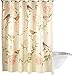 Collections Etc Birds and Blooms Floral Cream Shower Curtain with Pink & Green Accents, Bathroom Décor for Bird Lovers