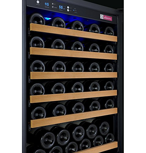 Allavino VSWR56-1BWRN 56 Bottle Single Zone Wine Refrigerator with Black Door & Right Hinge