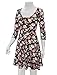 TAM WARE Women Elegant Floral Print 3/4 Sleeve Scoop Neck Flare Dress TWCWD100-BLACK-US S