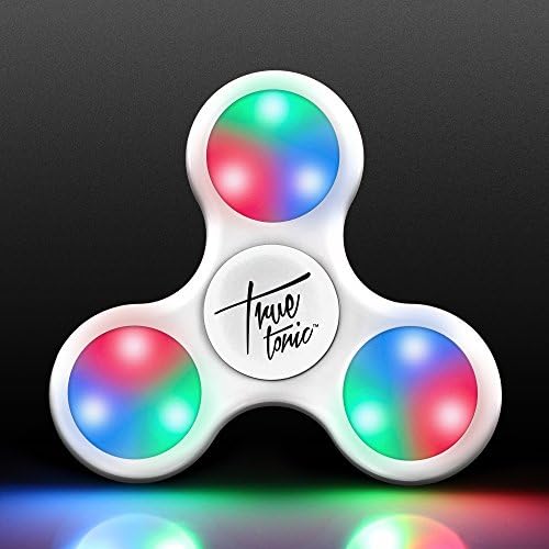The Original Fidget LITE: The LED Light Up Fidget Spinner with Clickable On/Off Lights w/ 3 Light Modes and Replaceable Batteries - Perfect for Relieving Stress/Anxiety and Boosting Attention - White