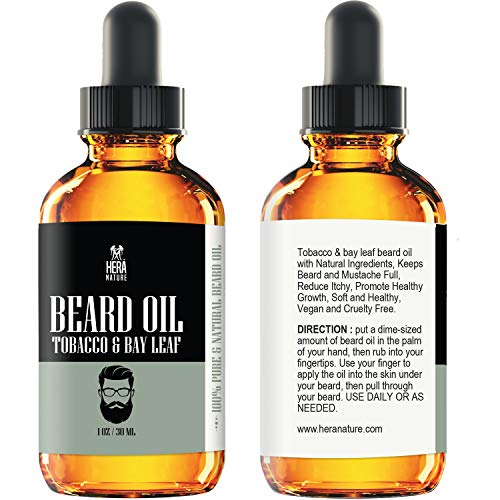 Hera Nature Beard Oil Conditioner for Men - Tobacco & Bay Leaf, Natural Ingredients, Keeps Beard and Mustache Full, Reduce Itchy, Promote Healthy Growth, Soft and Healthy, Vegan and Cruelty Free. - Thumbnail 2