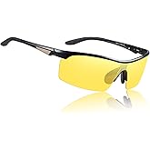 SOLVANSKI Night Vision Glasses for Men and Women,Polarized Anti Glare HD Al-Mg Frame Driving Glasses