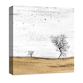 Canvas Wall Art Abstract Blackground Tree Pop-up Painting Artwork for Home Prints Framed - 12x12 inches