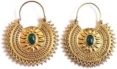 Brass Hoop Earrings Brass Earrings Fashion Earrings Brass Jewelry Tribal Gypsy Earrings Boho Earrings Indian Jewelry