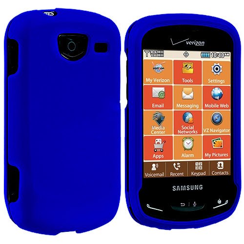 Importer520 Rubberized Hard Protector Case Cover for Samsung Brightside U380, Blue