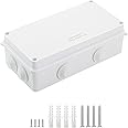 LeMotech ABS Plastic Dustproof Waterproof IP65 Junction Box Universal Electrical Project Enclosure White 7.9 x 3.9 x 2.8 inch