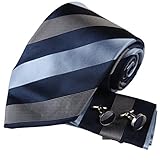 YAC1A05 Multicoloured Striped Fashion Xmas Day Gift Silk Necktie 3PT By Y&G