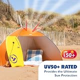 Yello Pop Up Beach Shelter 2-3 Person UPF 50+ Lightweight Orange view 3