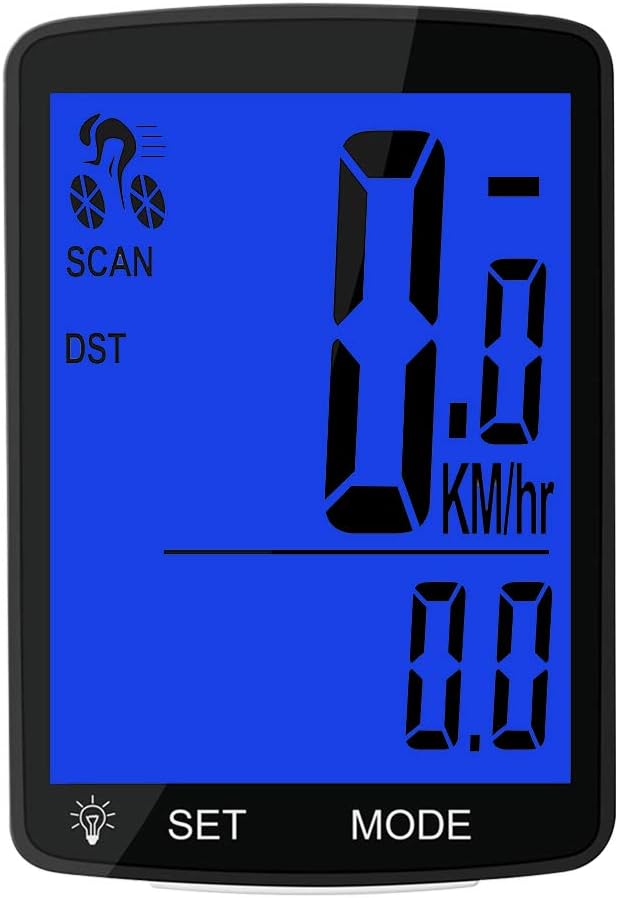 MACUNIN Bike Computer Multi Function Wireless Waterproof Bike Speedometer Odometer Cycling Accessories with 3'' Large LCD Display and Backlight