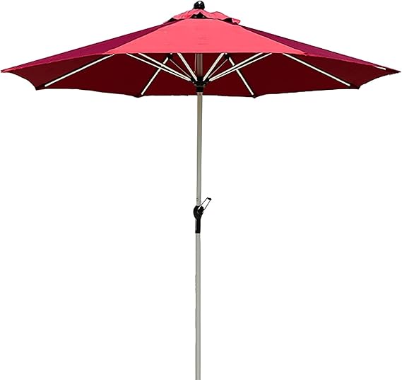 BBZZ Sombrilla de 2,7 m, gran sombrilla para patio, color rojo oscuro