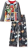 Justice League Boys Poly Top With Fleece Pants Pajamas (Little Kid/Big Kid) Grey