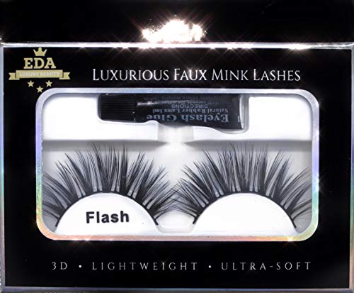EDA LUXURY BEAUTY FLASH 3D Faux Mink False Lashes | Full Dramatic Volume | Extra Long Length | Eyelash Extensions | Fluffy Layered Spiky Lifting Effect | Vegan & Cruelty-Free | Fake Eyelashes 1 EDA LUXURY BEAUTY FLASH 3D Faux Mink False Lashes | Full Dramatic Volume | Extra Long Length | Eyelash Extensions | Fluffy Layered Spiky Lifting Effect | Vegan & Cruelty-Free | Fake Eyelashes