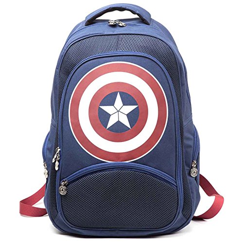 Marvel Comics Captain America: Unisex Shield Backpack | One Size | Blue/Red