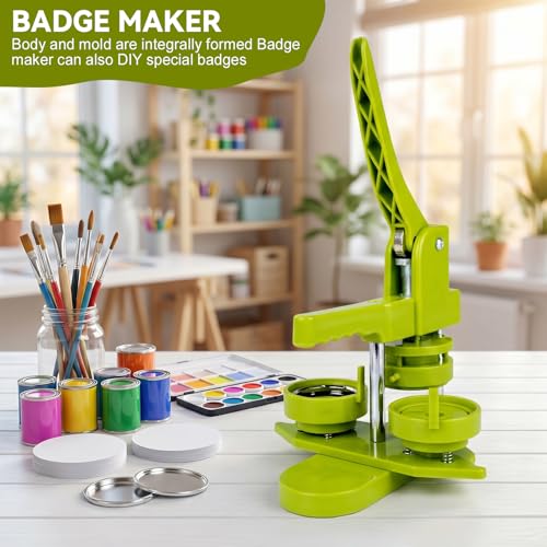 Máquina de Fazer Bottons 25 mm (0,98"/1 pol.), Kit para Produção de Bottons com 100 Conjuntos, Cortador Circular e Chave Hexagonal, para DIY, Artesanato, Atividades Escolares e Lazer em Família
