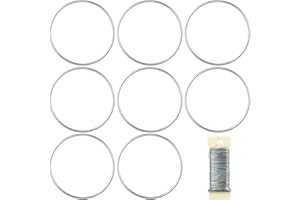 MJRASG 8 Pack Floral Hoop 4 Inches Metal Rings for Crafts Macrame Rings Hoop Dream Catcher Rings DIY Wedding Wreath Candle Rings Wreaths Craft Hoops Floral Ring for DIY Centerpiece Table Decorations, Silver