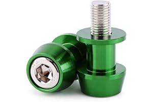 ARAMOX Motorcycle Swing Arm Spool Sliders Protector CNC Aluminium Alloy Stand Screw Swing Arm Sliders Protector(10MM-Green)