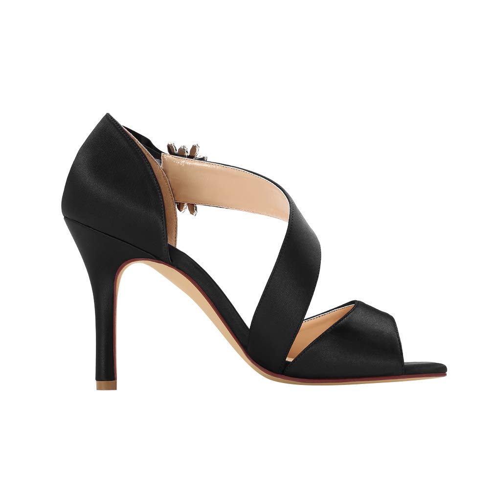 ERIJUNOR High Heel Party Sandals For Woman Open Toe Stiletto Bow Shoes Wedding Evening Dress Shoes for Dancing - Image 6