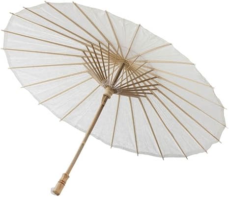 Amazon Com Darice Vl6633 Parasol Natural Paper Bamboo Umbrella 32 Inch White Home Kitchen
