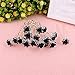 20pcs Rhinestone Rose Flower Hair Bobby Pin Crystal Bride Wedding Metal Hair Clip Decoration U Shape Jewelry Headpiece Accessories, Black