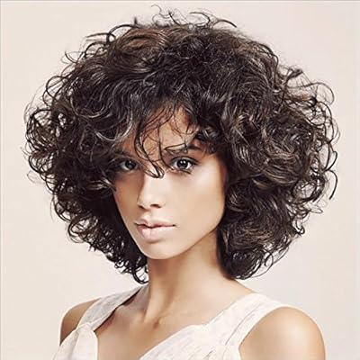 Haned Wavy Black Curly Afro Wigs For Women Synthetic Natural Hair