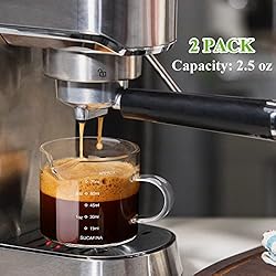 Mfacoy 2 Pack Espresso Glass Measuring Cup, 75ML