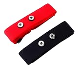 Rich Green Valley Heart Rate Monitor Replacement Chest Strap Compatible with Myzone MZ-SWITCH Chest Blet 2 Pack Soft (Black & Red) Large