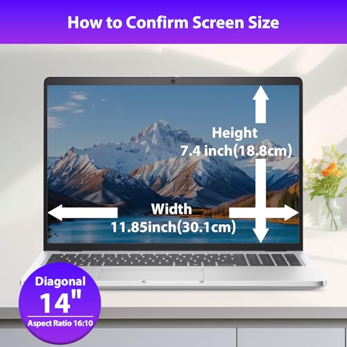 STARY Laptop Privacy Screen 14 Inch Removable, 16:10 Aspect Ratio Anti Spy Blue Light Glare Laptop Privacy Shield for Dell/Hp/Acer/Lenovo/ThinkPad/Samsung/Asus/Sony