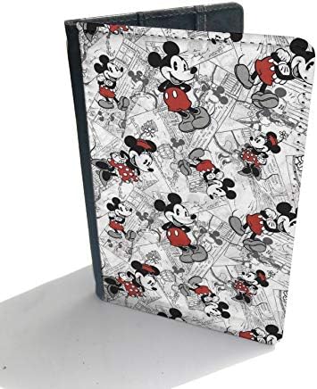Travel Passport Holder Wallet case Cover Mickey Mouse Retro Faces Pattern