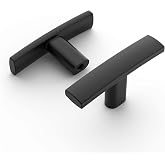 Amerdeco 10 Pack Matte Black Cabinet Knobs Single Hole Cabinet Handles 2 Inch Solid Zinc Alloy Cupboard Drawer Knobs Kitchen Cabinet Knobs T Bar Hardware ZH0003MBK