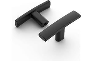 Amerdeco 10 Pack Matte Black Cabinet Knobs Single Hole Cabinet Handles 2 Inch Solid Zinc Alloy Cupboard Drawer Knobs Kitchen Cabinet Knobs T Bar Hardware ZH0003MBK