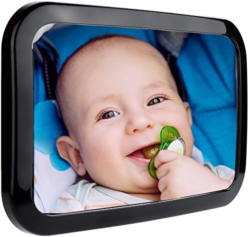 Back seat mirror for babies, rearview baby mirror for supervising your baby in the car, very simple to set up, adjustable car mirror