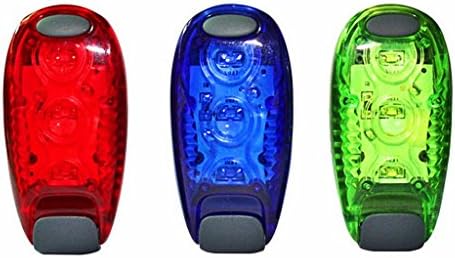 TINCINT Portable LED Safety Light 3 Pack Bright Steady and Strobe Night Warning Lights Outdoor Security Accessories for Running Walking Biking Kids Pets Red Blue and Green