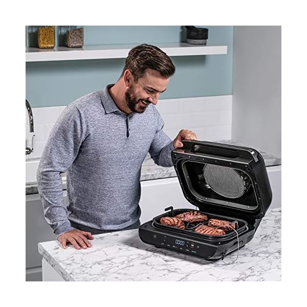 Ninja Foodi MAX Health Grill and Air Fryer [AG551UK], 3.8 L, Grey/Silver