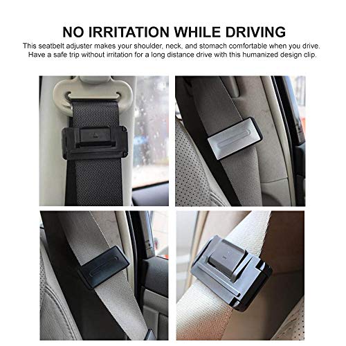 RED SHIELD Car Safety Seatbelt Clips. Vehicle Seat Belt Buckle Stopper Clamp Adjuster for Relaxing Neck & Shoulder. Reduce Irritation with Strap Positioner While Driving. Easy to Use. [2PK / Silver]
