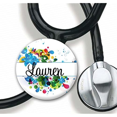 best Stethoscope Tag Floral Personalized Name Steth ID