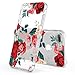 LUOLNH Slim Shockproof Clear Floral Pattern Soft Flexible TPU Back Cover Case Compatible with iPhone 7 Plus/8 Plus -Red Rose
