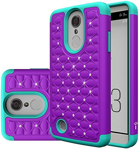 LG K20 V Case, LG K20 Plus Case, LG V5 Case, LG K10 2017 Case, Eflistone [Shock Absorption] Drop Protection Hybrid Armor Defender Protective Case Cover (Purple/Teal)