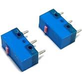 JAGTRADE 2Pcs Original HUANO Pink Dot Blue for Shell 0.74N Mouse Micro 3Pin Gold Alloy Contacts 80 Million for Lifetime