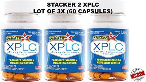 3 Bottles of Stacker 2 XPLC Extreme Performance Formula by NVE Pharmaceuticals