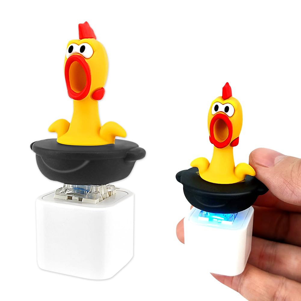 Chicken Keyboard Fidget toy, Funny Chicken Sound Keychain Clicker Fidget Toy Keyboard, Portable Stress Reliever Button Fun and Portable Stress Relief Toy for Kids Adults