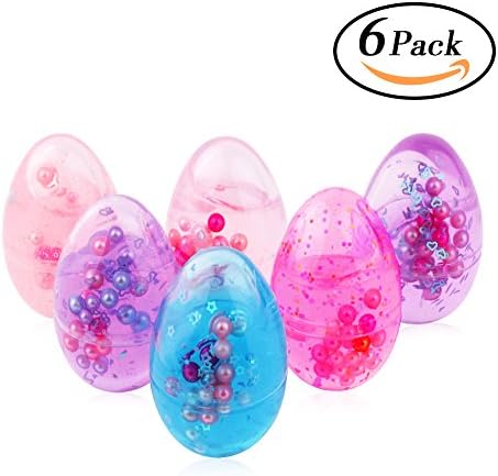 Soft Egg Slime - Sadun Colorful Fluffy Crystal Slime with Pearls and Glitter Slice - Stress Relief Toy Scented Sludge Clay Toy - Suitable for Kids, Students, Party Favors (6 Pack) 