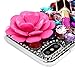 iPhone X Bling Glitter Case, Awsaccy(TM) Unique 3D Handmade Bling Crystal Sparkly Diamond Rhinestone Pink Pearl Floral Lipstick Fashion Design Shiny Case for iPhone X Girls Women