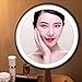 RUIXINLI Makeup Mirror with Rechargeable LED Lighting (USB Charger) - Round Shaped Touchscreen Dimmable LED light Vanity Mirror (Pink)