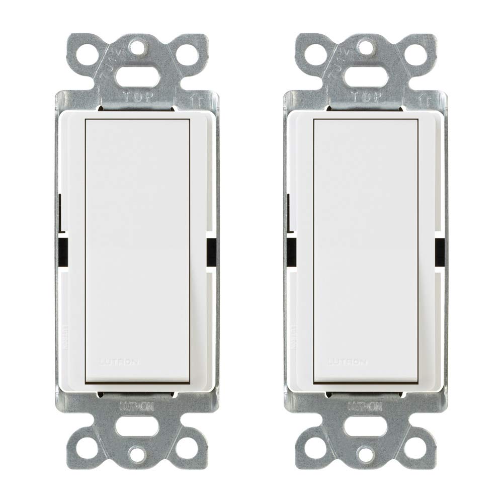Photo 1 of Lutron CA-1PS-WH Claro On/Off Switch, 2 Pack, White, 2 Count