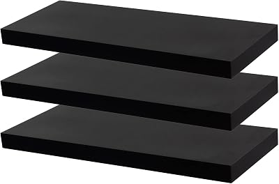 Harbour Housewares 60cm Floating Wall Shelf Set of 3 Black